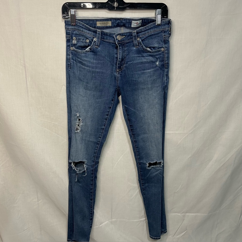 AG Adriano Goldschmied The Legging Ankle Super Skinny Jeans Women Size 26 Distre